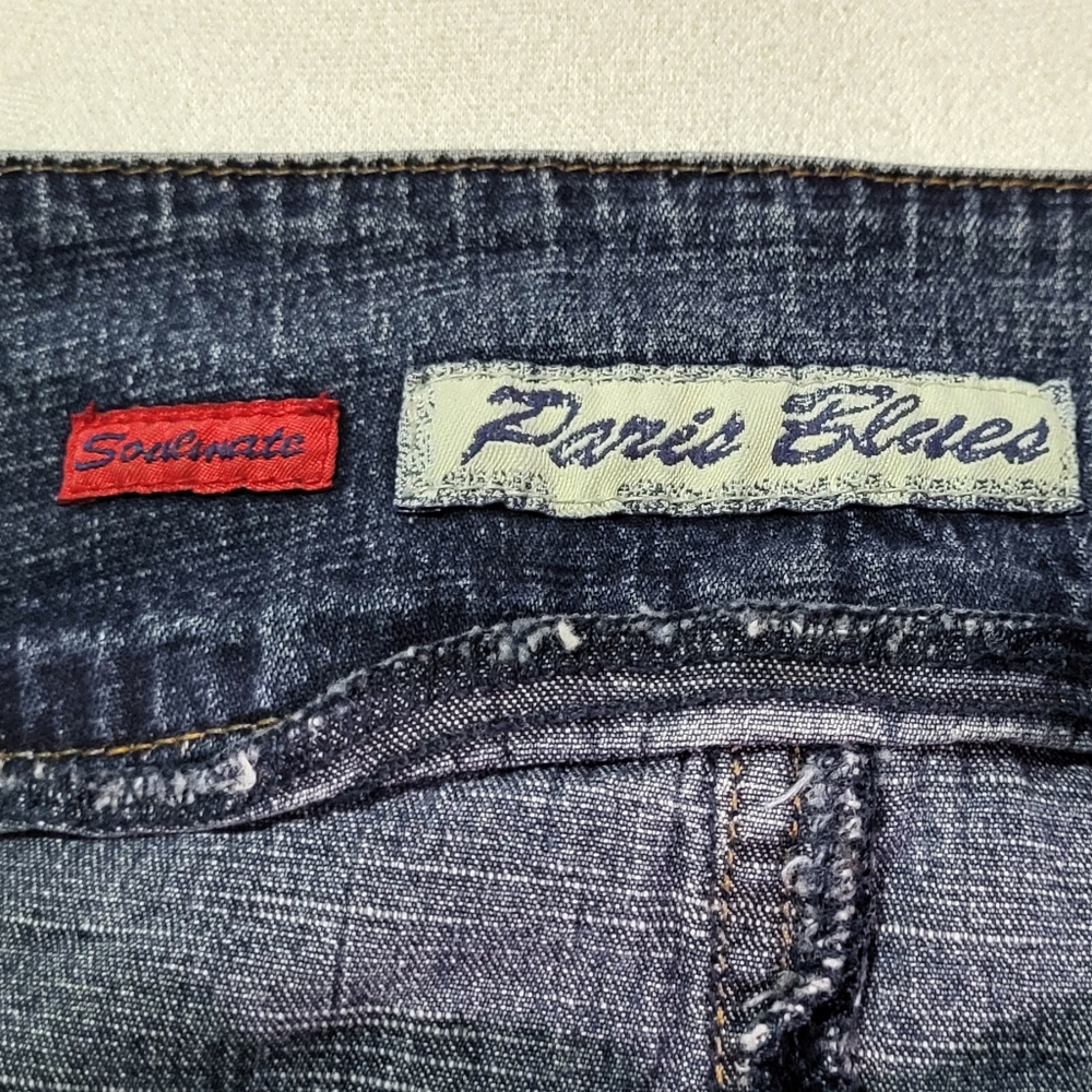 Paris Blue Juniors Medium Wash High Waisted Knee Length Denim Skirt Size 5 🐈 - Picture 3 of 10